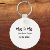 Miss tot Mrs bruiloft chic eenvoudig naam toevoege Sleutelhanger (Voorkant)