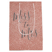 Miss tot Mrs Bruiloft Feestje Roze Goud Glans Medium Cadeauzakje (Achterkant)