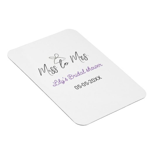 Miss tot Mrs bruiloftsfeest voeg naam datum jaar l Magneet (Rechterzijde)