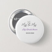 Miss tot Mrs bruiloftsfeest voeg naam datum jaar l Ronde Button 5,7 Cm (Voorkant /achterkant)