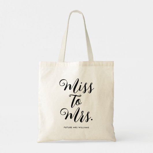 Miss tot Mrs Modern Bruidsuitnodiging Afscheid Tote Bag (Achterkant)