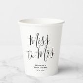 Miss tot Mrs Modern Chic Bruidsfeest Papieren Bekers (Voorkant)