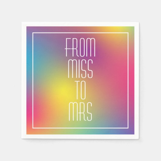 Miss tot Mrs Modern Holografisch Bruidsfeest Servet (Voorkant)