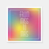 Miss tot Mrs Modern Holografische Bruidsfeest Servet (Voorkant)