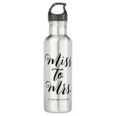 Miss tot Mrs Moderne Bruidsuitnodiging Vrijgezelle Waterfles (Voorkant)