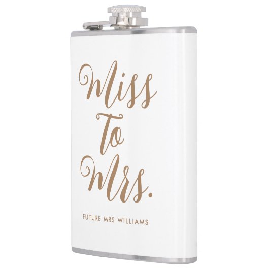 Miss tot Mrs moderne bruiloft feest Heupfles (Links)