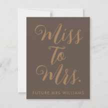Miss tot Mrs moderne bruiloftsdouche