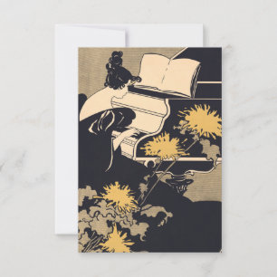 Miss Träumerei die Piano speelt, Ethel Reed Bedankkaart