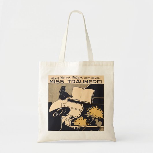 Miss Träumerei die Piano speelt, Ethel Reed Tote Bag (Voorkant)