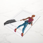 Miss Travel Bachelorette Denim Jeans Folie Uitnodiging (Gedraaid)