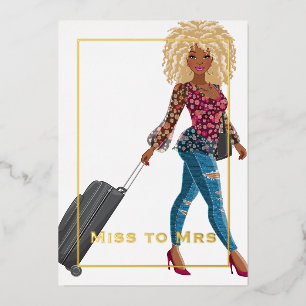Miss Travel Bachelorette Party Folie Invitat Uitnodiging