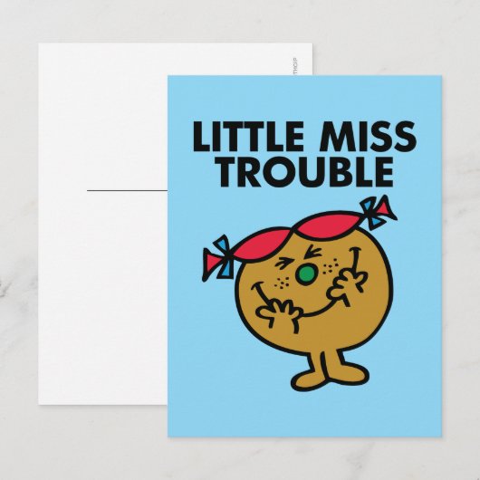 Miss Trouble | Lachen Briefkaart (Voorkant / Achterkant)