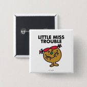 Miss Trouble | Lachen Vierkante Button 5,1 Cm (Voorkant /achterkant)