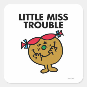 Miss Trouble   Lachen Vierkante Sticker