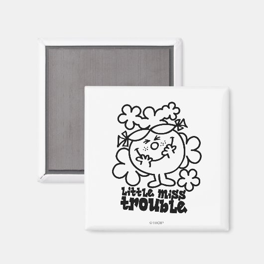 Miss Trouble | Zwart-wit Magneet (Voorkant / Achterkant)