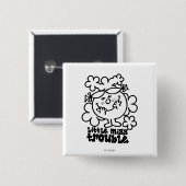 Miss Trouble | Zwart-wit Vierkante Button 5,1 Cm (Voorkant /achterkant)