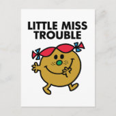 Miss Trouble | Zwarte briefing Briefkaart (Voorkant)