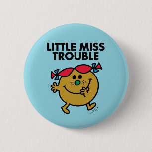 Miss Trouble Zwarte briefing Ronde Button 5,7 Cm