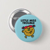 Miss Trouble | Zwarte briefing Ronde Button 5,7 Cm (Voorkant /achterkant)