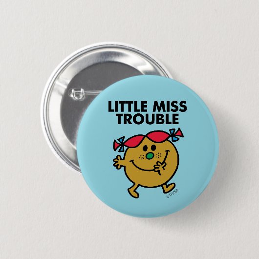 Miss Trouble | Zwarte briefing Ronde Button 5,7 Cm (Voorkant /achterkant)