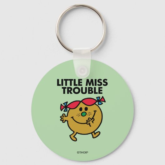 Miss Trouble | Zwarte briefing Sleutelhanger (Voorkant)