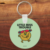 Miss Trouble | Zwarte briefing Sleutelhanger (Voorkant)