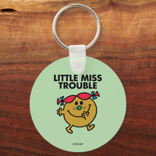 Miss Trouble | Zwarte briefing Sleutelhanger (Voorkant)