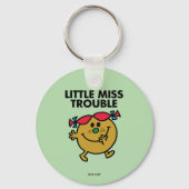 Miss Trouble | Zwarte briefing Sleutelhanger (Achterkant)