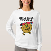 Miss Trouble | Zwarte briefing T-shirt (Voorkant)