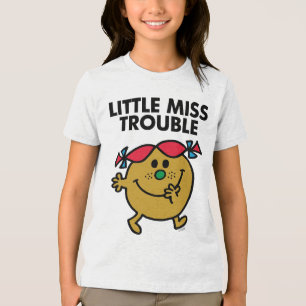 Miss Trouble   Zwarte briefing Tri-Blend Shirt