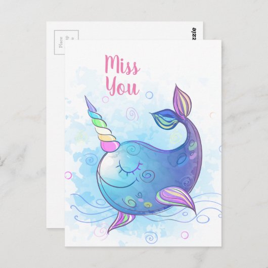 Miss U Briefkaart (Voorkant / Achterkant)