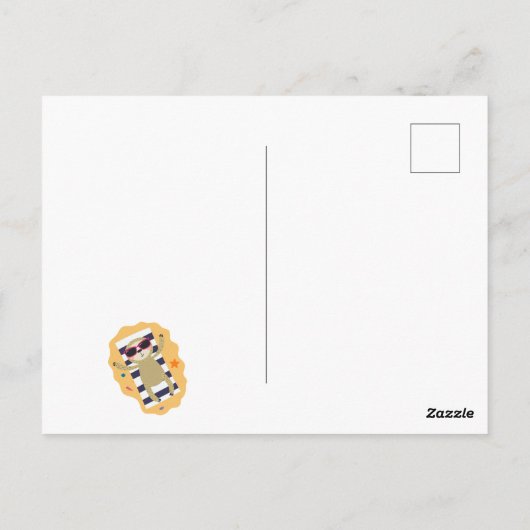 Miss U Sloth Vacation Beach Pool Briefkaart (Achterkant)