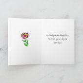 Miss U, vriendschap, meisje met bloemen Kaart (Binnen)