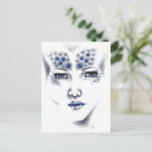 Miss Universe Alien Lady Original Art Briefkaart (Staand voorkant)
