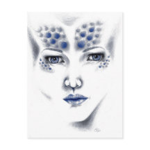Miss Universe Alien Lady Original Art Briefkaart