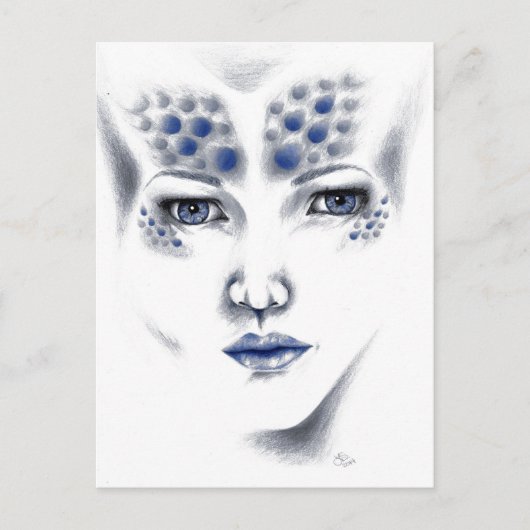 Miss Universe Alien Lady Original Art Briefkaart (Voorkant)