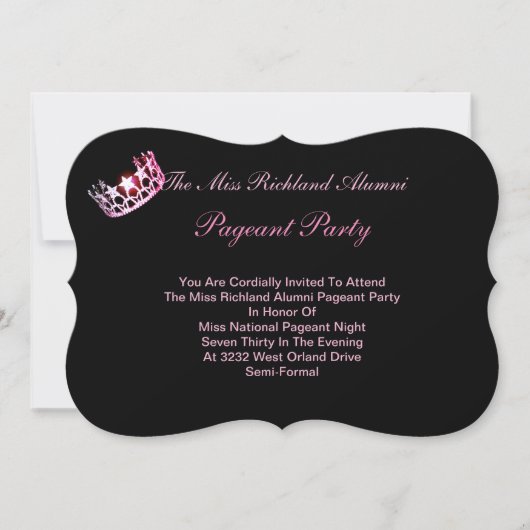 Miss USA America Pink Crown Invitation IV Kaart (Voorkant)
