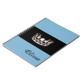 Miss USA Baby Blue Crown Notitieboek - Aangepaste  (Linkerzijde)