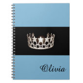 Miss USA Baby Blue Crown Notitieboek - Aangepaste  (Voorkant)