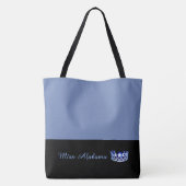 Miss USA Blue Crown Canvas tas-Medium Blauw Tote Bag (Achterkant)
