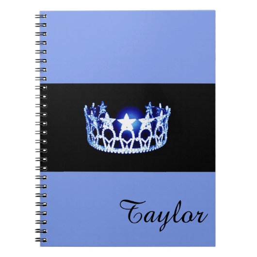 Miss USA Blue Crown Notitieboek - Aangepaste naam (Voorkant)
