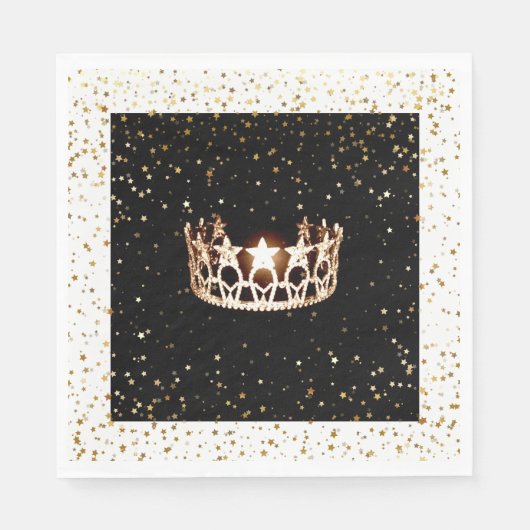 Miss USA Gold Crown Gold Sterren Papier Servet (Voorkant)