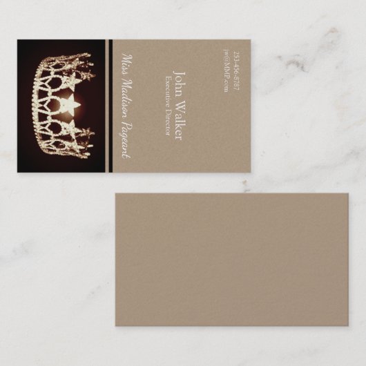 Miss USA Gold Crown Visitekaartjes (Voorkant / Achterkant)