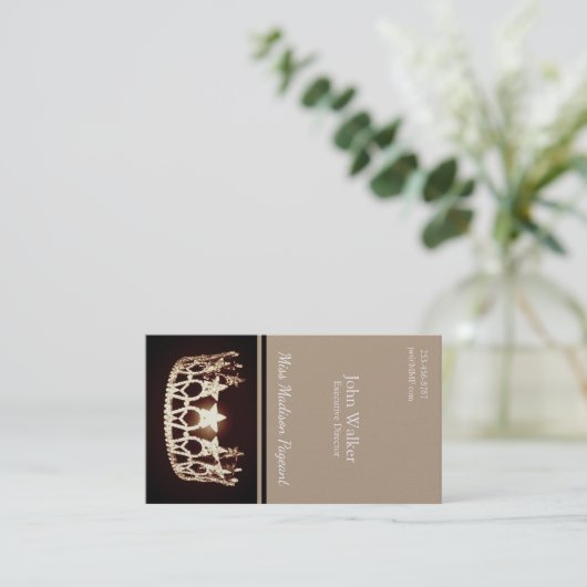Miss USA Gold Crown Visitekaartjes (Staand voorkant)
