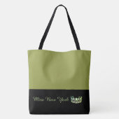 Miss USA Green Crown Canvas tas-LRGE Olive Tote Bag (Achterkant)