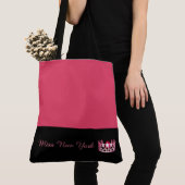 Miss USA Hot Pink Crown Canvas tas-Large Geranium Tote Bag (Dichtbij)