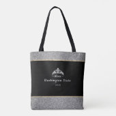 Miss USA Kroon Aangepaste Titel Tote Bag (Achterkant)