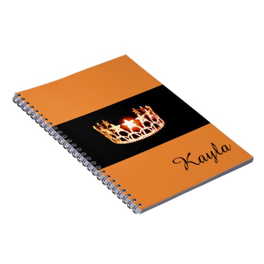Miss USA Oranje Crown Notitieboek - Aangepaste naa (Rechterzijde)