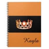 Miss USA Oranje Crown Notitieboek - Aangepaste naa (Voorkant)