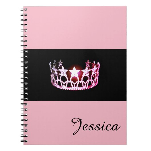 Miss USA Pink Crown Notitieboek - Aangepaste naam (Voorkant)